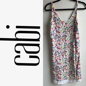 CAbi white floral small dress